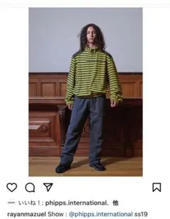 phipps フリースジャケット イエロー/ブラウン ストライプ