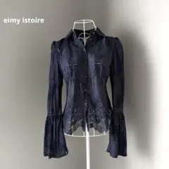 eimy istoire フレアスリーブレースブラウス　ネイビー　Fのサムネイル