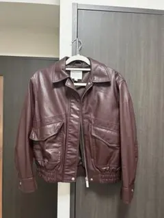 H&M バーガンディ レザー風ジャケットのサムネイル