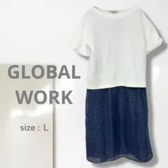 n2【グローバルワーク】ワンピース/重ね着 着回し 半袖 楽ちん 体型カバー 楽