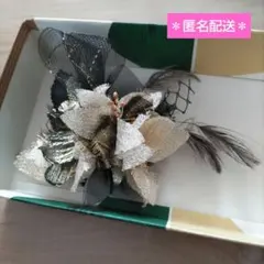 コサージュ 入学式 フォーマル 黒 花 ゴールド レディース アクセサリー 浴衣