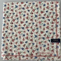 ポロ　ラルフローレン　大判　ハンカチ　赤　花柄　ランチクロス