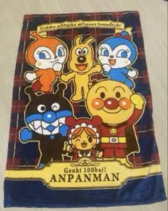 可愛いアンパンマンシール付き　手触りすごくいいアンパンマン昼寝毛布ケット