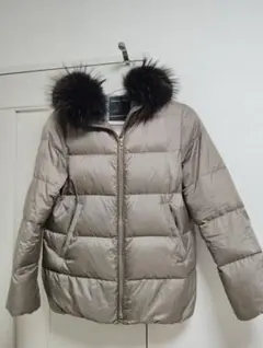 ナノユニバース 38 西川ダウンコート　ラクーンファー 軽量 ブラウン