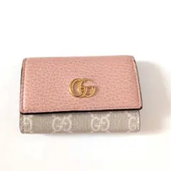 訳あり新品） GUCCI ダブルG バイカラー キーケース ピンクベージュ