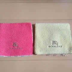三連休価格！バーバリータオルハンカチセット、濃いピンク他