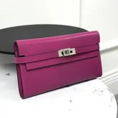 未使用に近い❤️エルメス✨ケリーウォレット✨ピンク✨長財布✨箱 