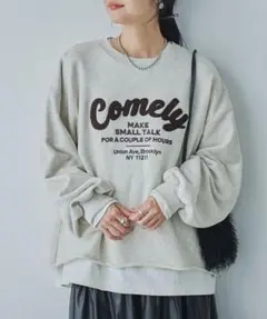 coen ロゴ刺繍 スウェット 長袖カットソー