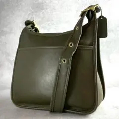 ✨希少カラー✨美品✨オールドコーチ　ショルダーバッグ USA製　レザー　グリーン