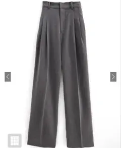 GRL タグ付きタックセンタープレスストレートワイドパンツ ai36