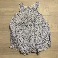 プチバトー　74cm 12m 花柄コットンロンパース 74cm