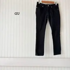 ジーユー スキニーパンツ ストレッチ 黒 オフィス 冠婚葬祭 通勤 シンプル