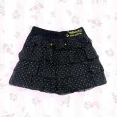 ピンクドット柄平成女児4段フリルスカート♡.·*.