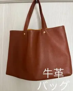 FURLA スクエア ハンドバッグ オレンジ 牛革 - メルカリ