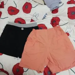 オレンジと黒のショートパンツ 140 2点セット