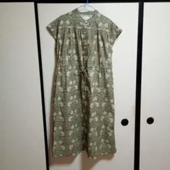 「美品」sosotto リバティ柄 フレンチスリーブワンピース 綿100%