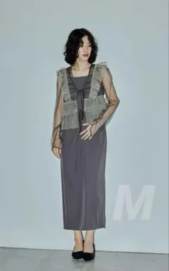 ★新品タグ付き★et.UNiver Frill vest pencildress