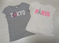 GAP Tシャツ y2k平成ギャル パリ 東京 2枚セットのサムネイル