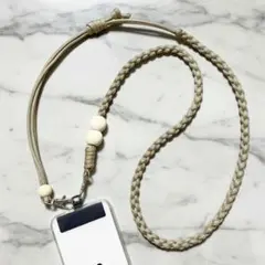 【サンドベージュ】スマホショルダー スマホストラップ パラコード ss01