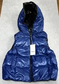 COMME CA ISM コムサ ダウン 110キッズベスト 青 黒 フード
