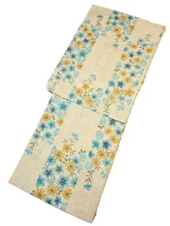 原宿印 浴衣反物 綿100% 花柄 ベージュ - メルカリ
