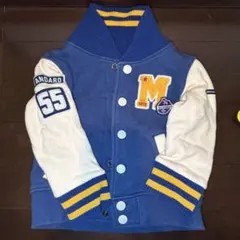 ボタン付きジャンパー Mロゴ刺繍　スタジャン風 ミキハウス　90cm