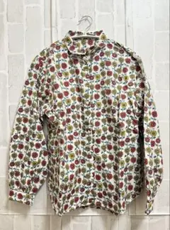 fu-dueka: エーカ　総柄シャツ　長袖シャツ　花柄　ひまわり綿100%