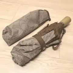 COACH【匿名配送】コーチ　折りたたみ傘 収納ケース付き　ワンタッチ