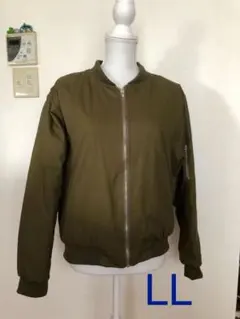 ☆美品☆L L中綿ブルゾンMA-1 カーキ色