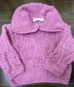 ZARA ピンク ケーブル編み ニットセーター 80cm