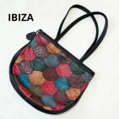 イビサ IBIZA ハンドバッグ パッチワーク 本革 オールレザー カラフル