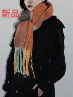 【新品】ANIENDアニエンド 大判マフラー ストール マルチカラー チェック