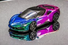 1/64 トミカ ミニカー フェラーリSF90 オーバーフェンダーカスタム タカラトミー トミカ 120 フェラーリ SF90 ストラダーレ
