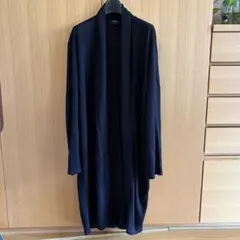 セオリー　リネン　100% SHAWL CARDIGAN 黒　ロングカーディガンのサムネイル