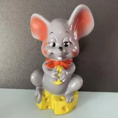 23センチ ビンテージ ラビット 貯金箱 BANK ソフビ ウサギ イエロー