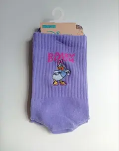 デイジーダック刺繍　ラベンダーソックス　23-25センチのサムネイル
