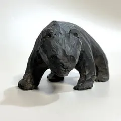 木彫りの熊 パンダペイント 全長125×奥行80×高さ100㎜ 民芸 大熊猫