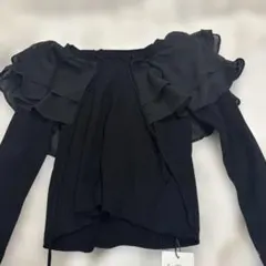 GRL フリルデザイン ブラックニット Lサイズ