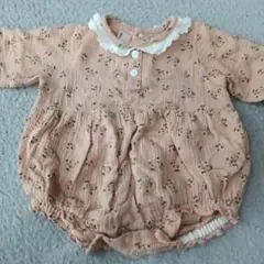 花柄ピンクロンパース 80サイズ　プティマイン