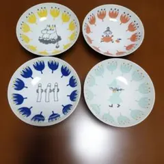 ムーミン チューリップ柄 陶器皿 4枚セット