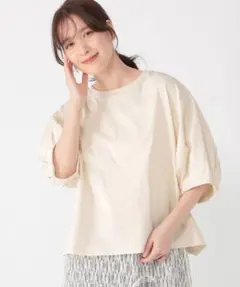 【studio CLIP】USAコットンパフスリーブTシャツ