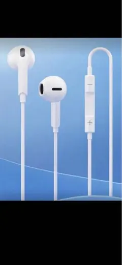 ホワイト 有線イヤホン Lightning端子
