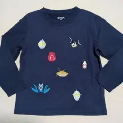 グラニフ graniph ウルトラマン 刺繍 長袖 Tシャツ 120cm 紺色