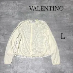 VALENTINO 長袖 レース切り替え ウール ニット カーディガンのサムネイル