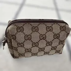 GUCCI GG柄 化粧ポーチ グッチロゴ キャンバス