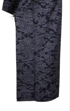 【24時間以内発送】着物 美品 本場大島紬 一元式 紺色