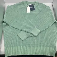 新品　GU リブ編みセーター M 33 GREEN