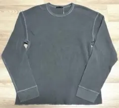 ZARA ワッフルニット コットン Tシャツ XL グレーのサムネイル