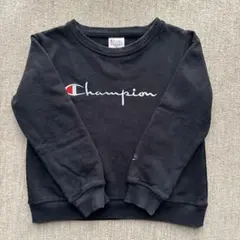Champion チャンピオン ロゴ刺繍 トレーナー ブラック キッズ L