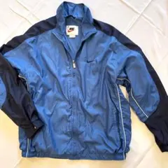 美品 90s NIKE ワンポイント胸ロゴ 刺繍 白タグ ナイロンジャケット L